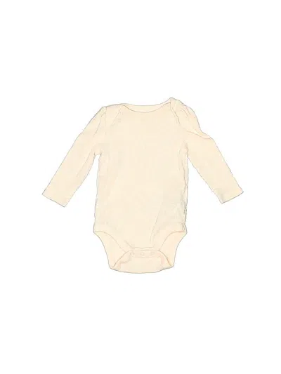 Pre-owned Baby Gap Babies' Long Sleeve Onesie In White
