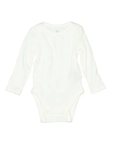Pre-owned Baby Gap Kids' Long Sleeve Onesie In White