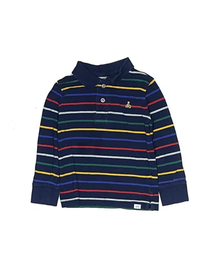 Pre-owned Baby Gap Kids' Long Sleeve Polo Shirt In Blue