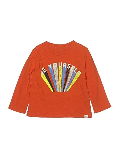 Pre-owned Baby Gap Kids' Long Sleeve T-shirt In Orange