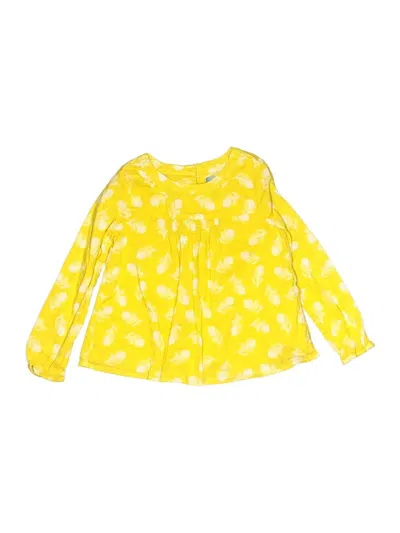 Pre-owned Baby Gap Outlet Kids' Long Sleeve Blouse In Yellow