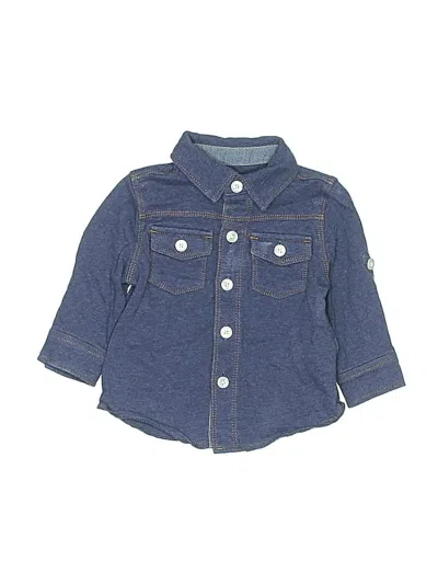 Pre-owned Baby Gap Outlet Babies' Long Sleeve Button Down Shirt In Blue