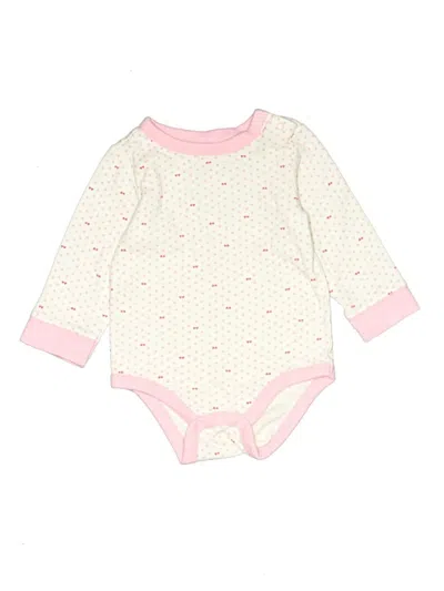Pre-owned Baby Gap Outlet Babies' Long Sleeve Onesie In White