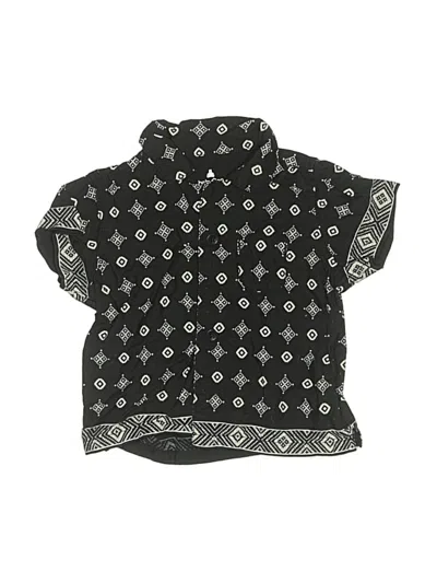 Pre-owned Baby Gap Babies' Short Sleeve Button Down Shirt In Black