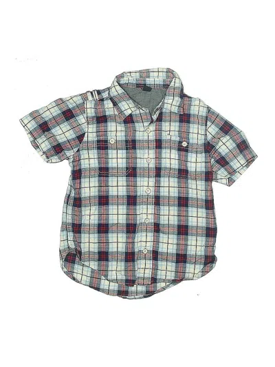 Pre-owned Baby Gap Kids' Short Sleeve Button Down Shirt In Blue