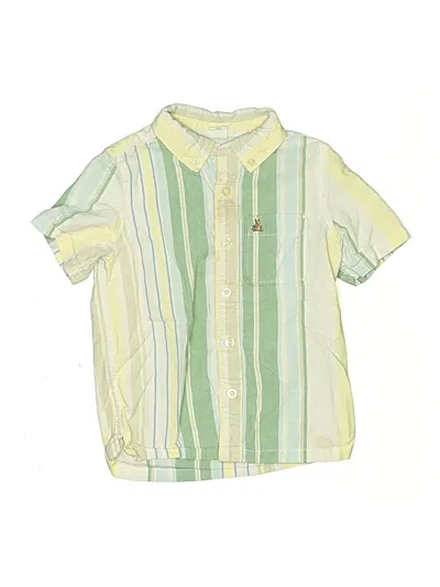 Pre-owned Baby Gap Kids' Short Sleeve Button Down Shirt In Green