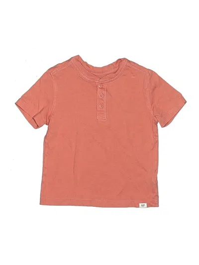 Pre-owned Baby Gap Kids' Short Sleeve Henley Shirt In Orange