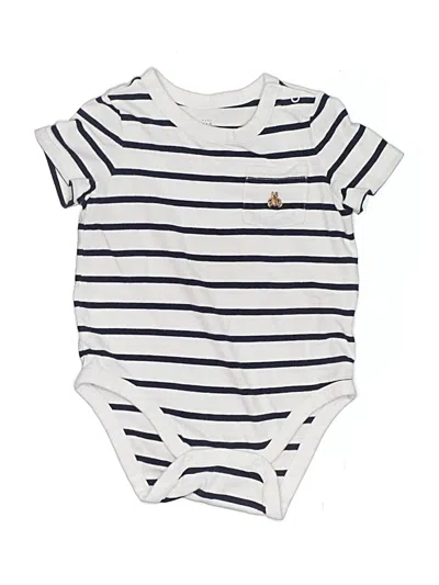 Pre-owned Baby Gap Kids' Short Sleeve Onesie In White