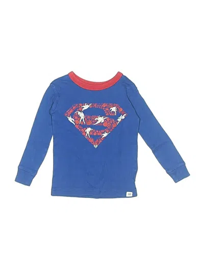 Pre-owned Baby Gap X Dc Comics Kids' Long Sleeve T-shirt In Blue