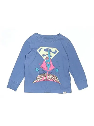Pre-owned Baby Gap X Dc Comics Kids' Long Sleeve T-shirt In Blue