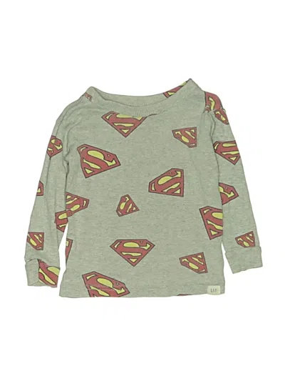 Pre-owned Baby Gap X Dc Comics Kids' Long Sleeve T-shirt In Green