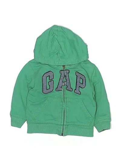Pre-owned Baby Gap Kids' Zip Up Hoodie In Green