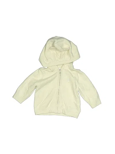 Pre-owned Baby Gap Babies' Zip Up Hoodie In White