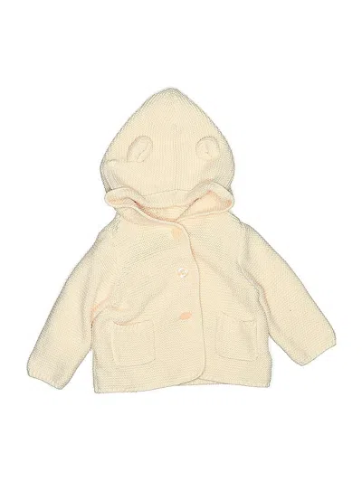 Pre-owned Baby Gap Babies' Zip Up Hoodie In White