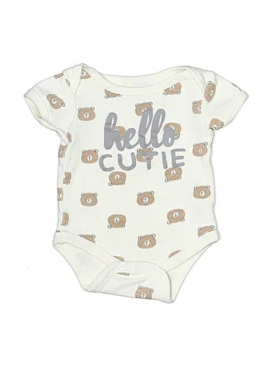 Pre-owned Baby Gear Babies' Short Sleeve Onesie In White