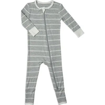 Baby Grey By Everly Grey Kids'  Convertible Zip Romper In Heather Grey Stripe