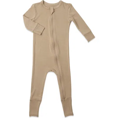 Baby Grey By Everly Grey Kids'  Convertible Zip Romper In Light Latte