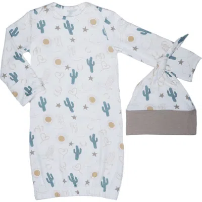 Baby Grey By Everly Grey Gown & Hat Set In White