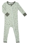 Baby Grey By Everly Grey Babies' Print Footie In Sage Doodle