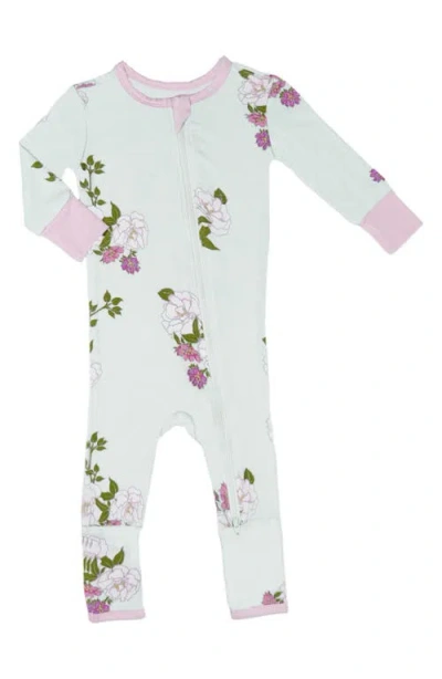 Baby Grey By Everly Grey Print Ruffle Convertible Romper In Peony