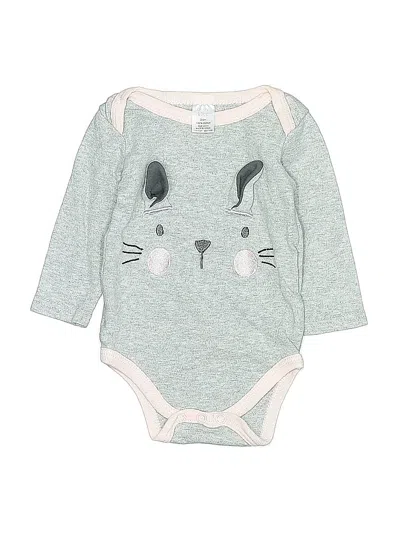 Pre-owned Baby Kiss Babies' Long Sleeve Onesie In Gray