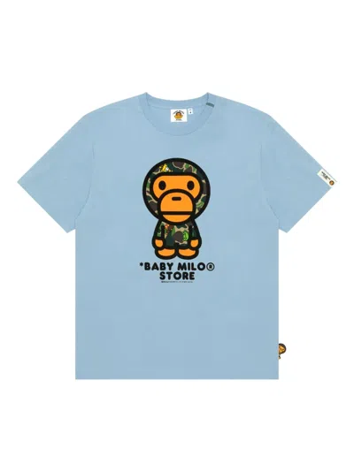 *baby Milo® Store By *a Bathing Ape® Baby-milo Camouflage-print T-shirt In Blue