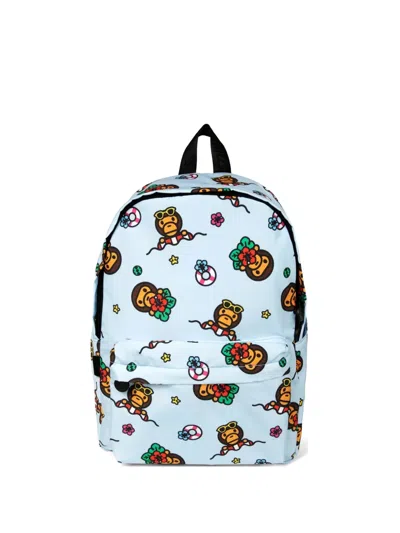 *baby Milo® Store By *a Bathing Ape® Baby Milo Graphic-print Backpack In Blue