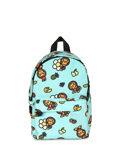 *baby Milo® Store By *a Bathing Ape® Baby Milo Graphic-print Backpack In Blue