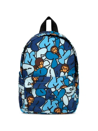 *baby Milo® Store By *a Bathing Ape® Baby Milo Graphic-print Backpack In Blue