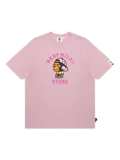 *baby Milo® Store By *a Bathing Ape® Cotton T-shirt In Pink