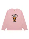 *baby Milo® Store By *a Bathing Ape® Embroidered Crew-neck Sweatshirt In Pink