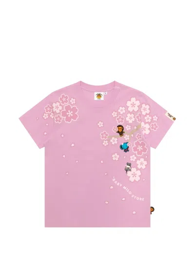 *baby Milo® Store By *a Bathing Ape® T-shirt Mit Blumen-print In Pink