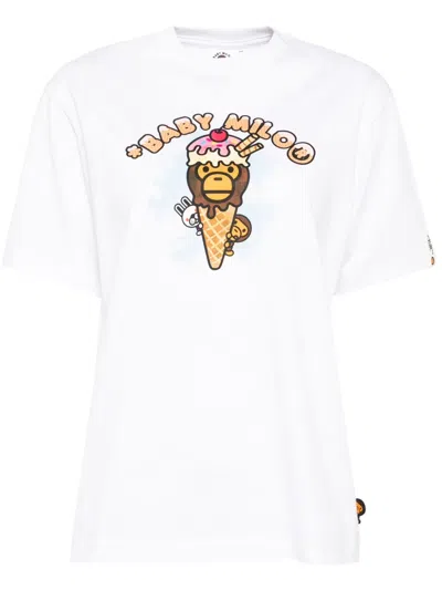 *baby Milo® Store By *a Bathing Ape® Graphic-print T-shirt In 白色