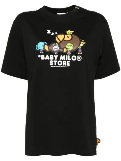 *baby Milo® Store By *a Bathing Ape® Graphic-print T-shirt In Black