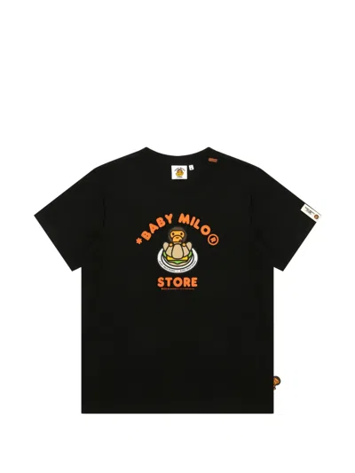 *baby Milo® Store By *a Bathing Ape® T-shirt Mit Grafischem Print In Black