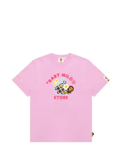 *baby Milo® Store By *a Bathing Ape® T-shirt Mit Grafischem Print In Pink