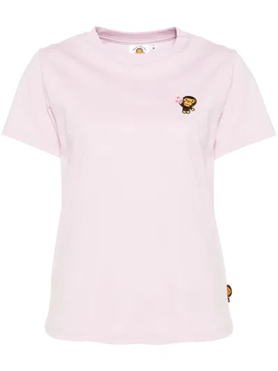 *baby Milo® Store By *a Bathing Ape® Logo-embroidered T-shirt In Purple