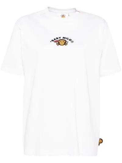*baby Milo® Store By *a Bathing Ape® Logo-print T-shirt In 白色