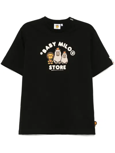*baby Milo® Store By *a Bathing Ape® Logo Print T-shirt In Black