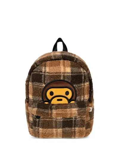 *baby Milo® Store By *a Bathing Ape® Medium Check-pattern Backpack In Brown