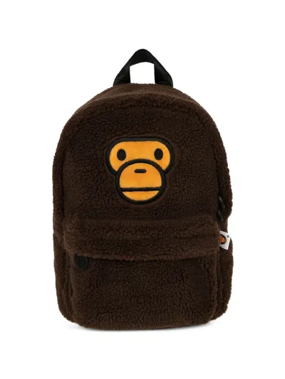 *baby Milo® Store By *a Bathing Ape® Mini Baby Milo Shearling Backpack In Brown