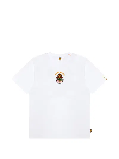 *baby Milo® Store By *a Bathing Ape® T-shirt Mit Ramen-print In White