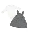 Baby Mode Baby Girls Bodysuit And Houndstooth Jumper, 2-piece Set In Cream,black