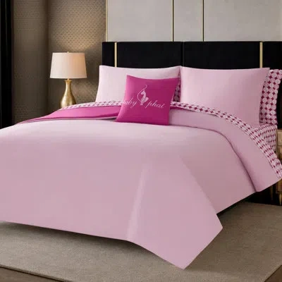 Baby Phat Circles Solid Reversible Comforter Bed In A Bag In Pink
