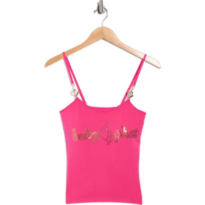Baby Phat Logo Cami With Metal Trim In Pink