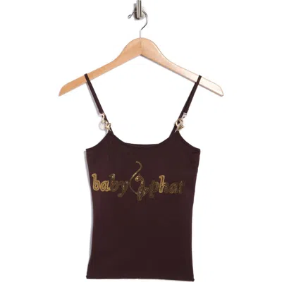 Baby Phat Logo Cami With Metal Trim In Purple