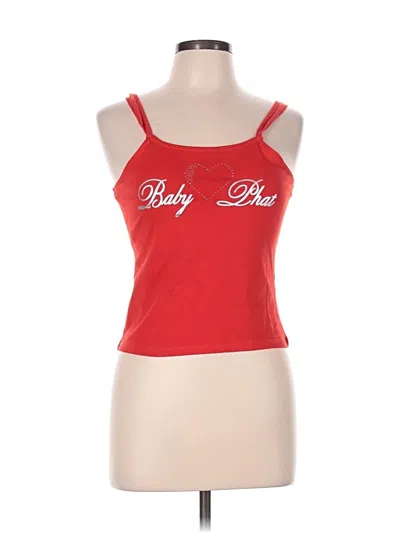 Pre-owned Baby Phat Tank Top Red Halter Neckline Tops
