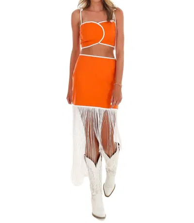 Baby Pink All About The Game Two Piece Skirt Set In Orange
