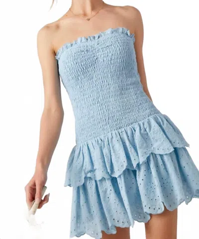 Baby Pink Chloe Strapless Dress In Blue