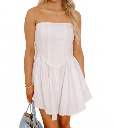 Baby Pink Corset Mini Dress In White